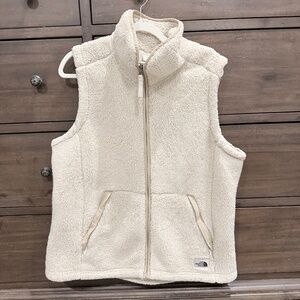 The North Face Women’s Sherpa Fleece Vest Cream Beige Full Zip - XL